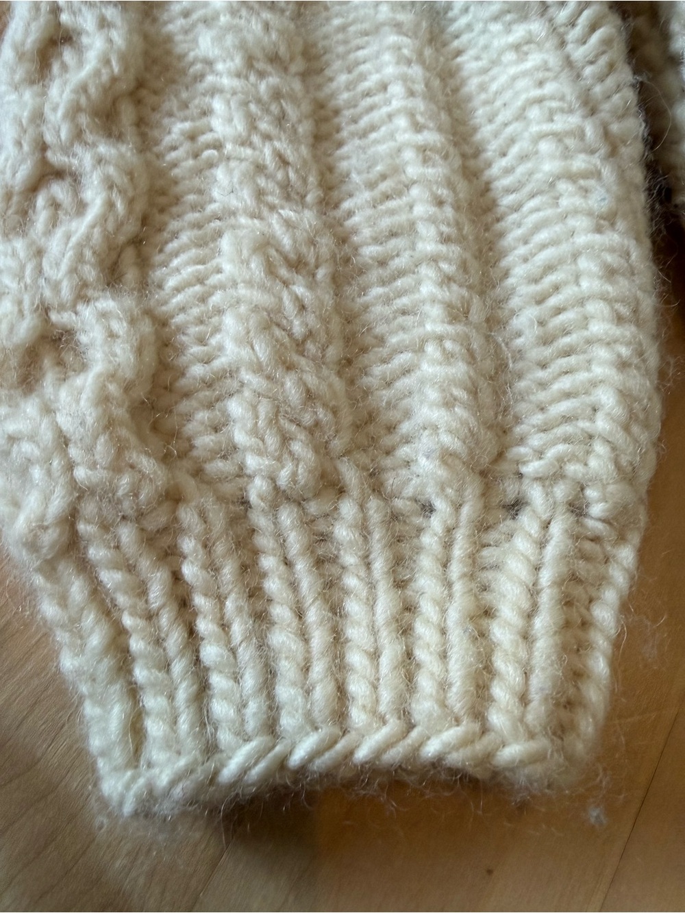 Classic Fisherman Cable-Knit Cream Sweater - Women's Pullover - Picture 5 of 7